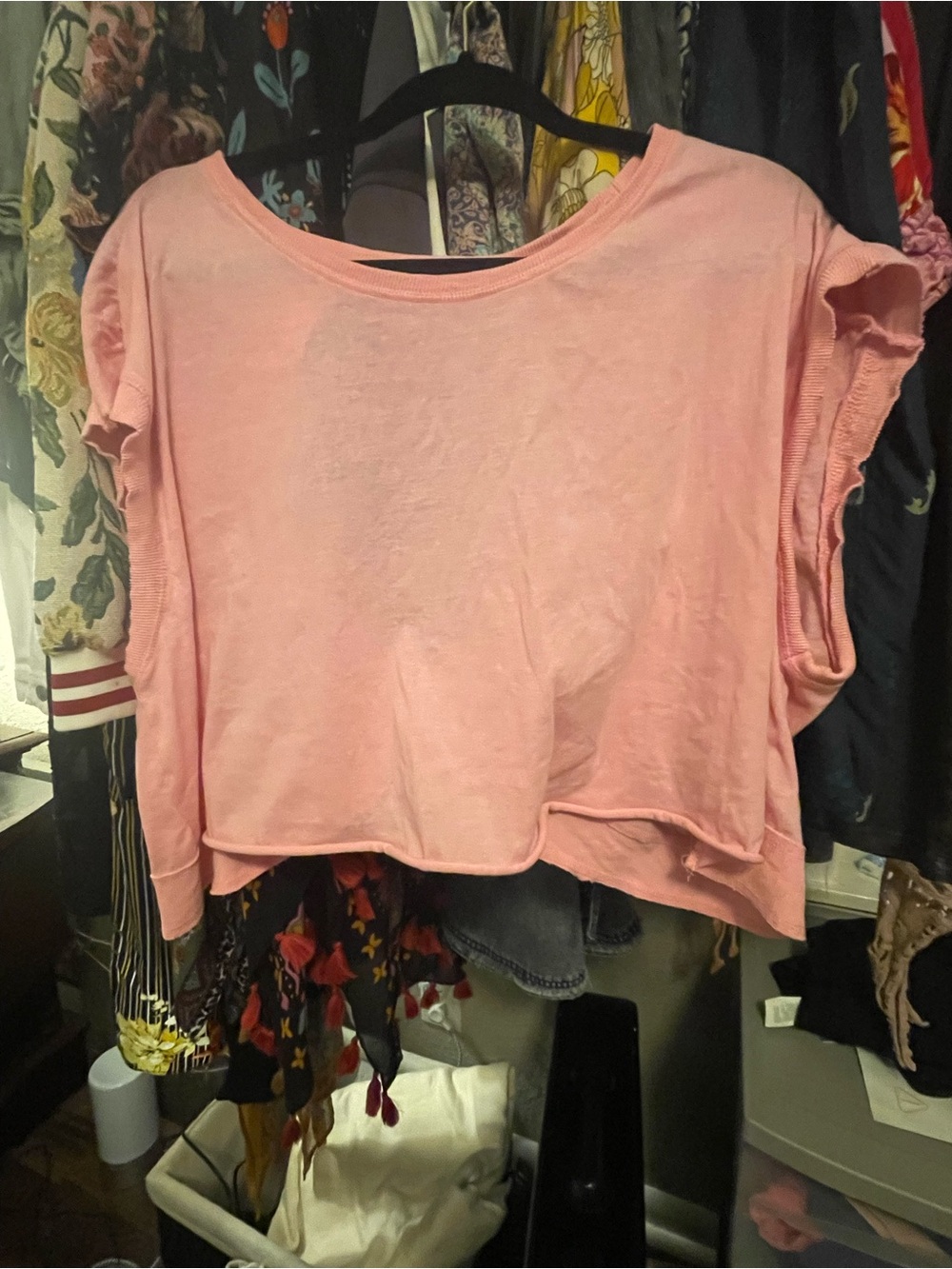 Women’s Pink Cropped Short Sleeve Top